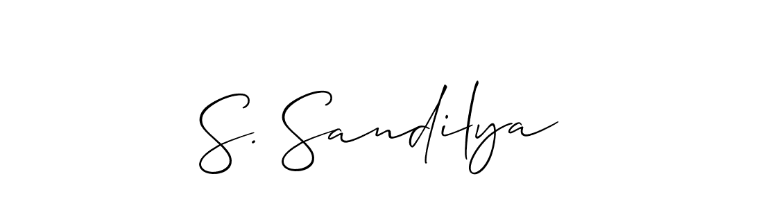 Make a beautiful signature design for name S. Sandilya. With this signature (Allison_Script) style, you can create a handwritten signature for free. S. Sandilya signature style 2 images and pictures png