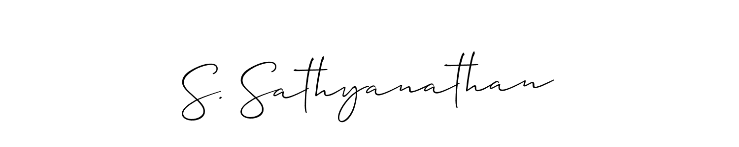 Create a beautiful signature design for name S. Sathyanathan. With this signature (Allison_Script) fonts, you can make a handwritten signature for free. S. Sathyanathan signature style 2 images and pictures png