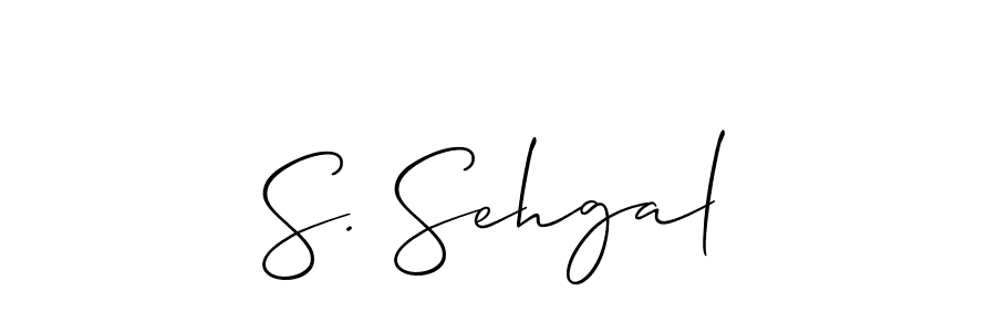 The best way (Allison_Script) to make a short signature is to pick only two or three words in your name. The name S. Sehgal include a total of six letters. For converting this name. S. Sehgal signature style 2 images and pictures png
