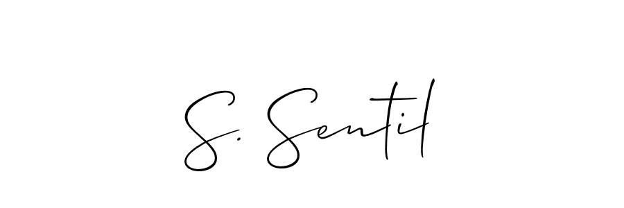 It looks lik you need a new signature style for name S. Sentil. Design unique handwritten (Allison_Script) signature with our free signature maker in just a few clicks. S. Sentil signature style 2 images and pictures png