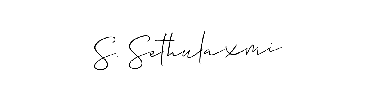 Create a beautiful signature design for name S. Sethulaxmi. With this signature (Allison_Script) fonts, you can make a handwritten signature for free. S. Sethulaxmi signature style 2 images and pictures png