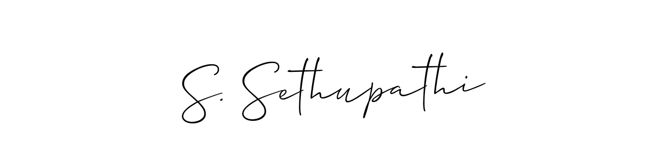 Similarly Allison_Script is the best handwritten signature design. Signature creator online .You can use it as an online autograph creator for name S. Sethupathi. S. Sethupathi signature style 2 images and pictures png