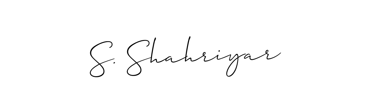 It looks lik you need a new signature style for name S. Shahriyar. Design unique handwritten (Allison_Script) signature with our free signature maker in just a few clicks. S. Shahriyar signature style 2 images and pictures png