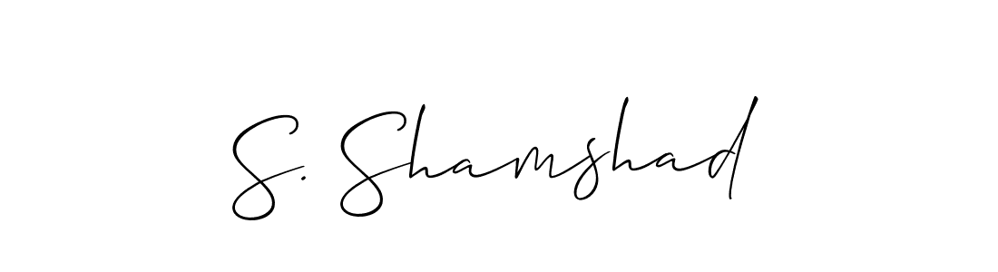 Make a beautiful signature design for name S. Shamshad. With this signature (Allison_Script) style, you can create a handwritten signature for free. S. Shamshad signature style 2 images and pictures png
