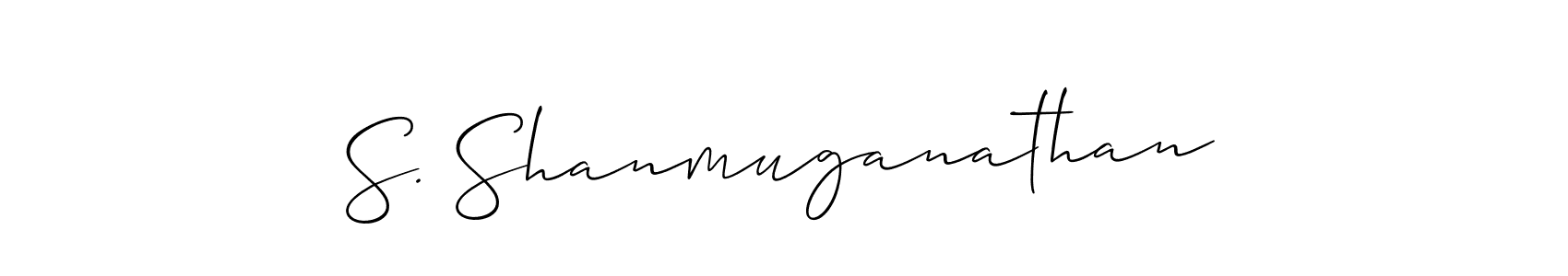 Use a signature maker to create a handwritten signature online. With this signature software, you can design (Allison_Script) your own signature for name S. Shanmuganathan. S. Shanmuganathan signature style 2 images and pictures png