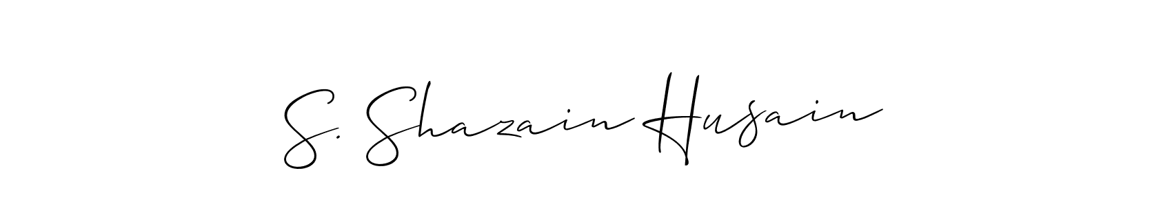 Use a signature maker to create a handwritten signature online. With this signature software, you can design (Allison_Script) your own signature for name S. Shazain Husain. S. Shazain Husain signature style 2 images and pictures png