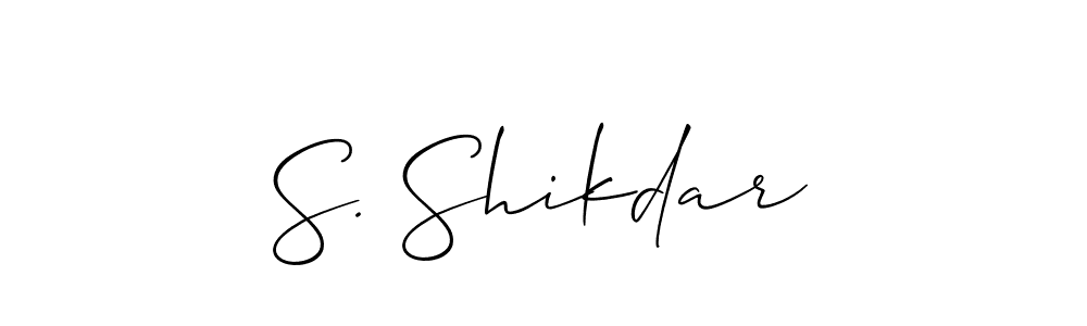 Use a signature maker to create a handwritten signature online. With this signature software, you can design (Allison_Script) your own signature for name S. Shikdar. S. Shikdar signature style 2 images and pictures png