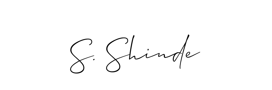 How to make S. Shinde name signature. Use Allison_Script style for creating short signs online. This is the latest handwritten sign. S. Shinde signature style 2 images and pictures png