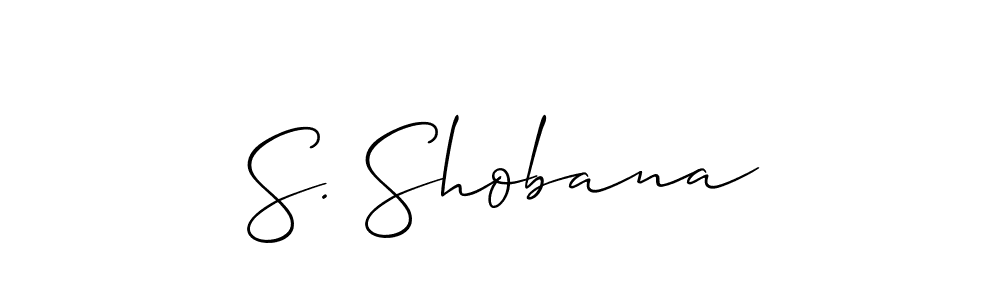 The best way (Allison_Script) to make a short signature is to pick only two or three words in your name. The name S. Shobana include a total of six letters. For converting this name. S. Shobana signature style 2 images and pictures png