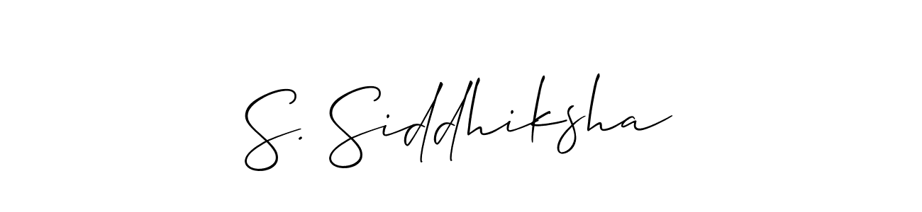 Make a short S. Siddhiksha signature style. Manage your documents anywhere anytime using Allison_Script. Create and add eSignatures, submit forms, share and send files easily. S. Siddhiksha signature style 2 images and pictures png