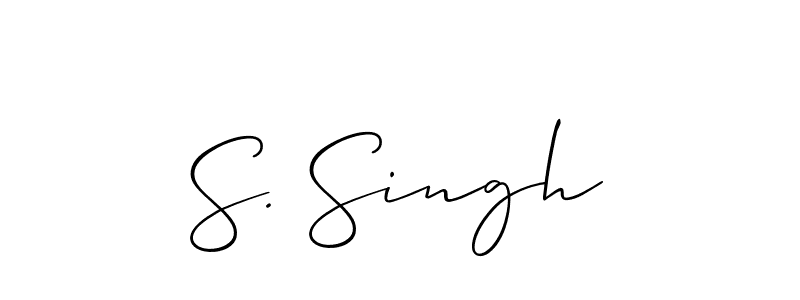 You should practise on your own different ways (Allison_Script) to write your name (S. Singh) in signature. don't let someone else do it for you. S. Singh signature style 2 images and pictures png