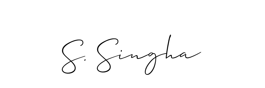 Allison_Script is a professional signature style that is perfect for those who want to add a touch of class to their signature. It is also a great choice for those who want to make their signature more unique. Get S. Singha name to fancy signature for free. S. Singha signature style 2 images and pictures png