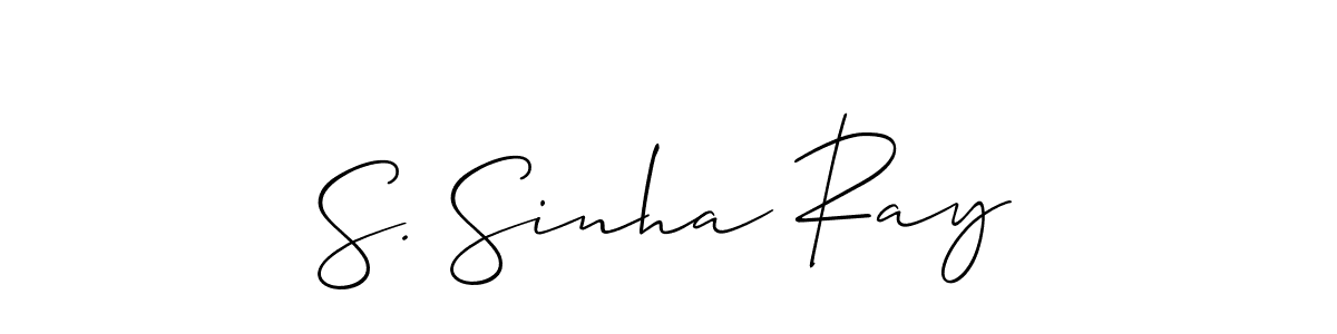 The best way (Allison_Script) to make a short signature is to pick only two or three words in your name. The name S. Sinha Ray include a total of six letters. For converting this name. S. Sinha Ray signature style 2 images and pictures png