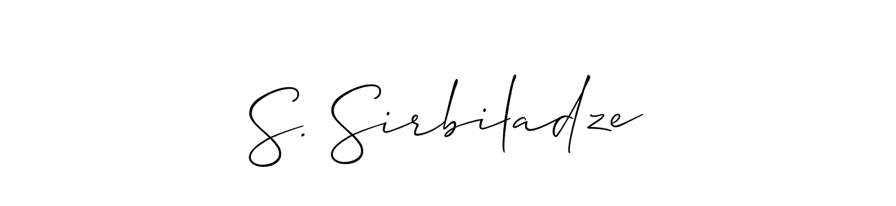 You should practise on your own different ways (Allison_Script) to write your name (S. Sirbiladze) in signature. don't let someone else do it for you. S. Sirbiladze signature style 2 images and pictures png