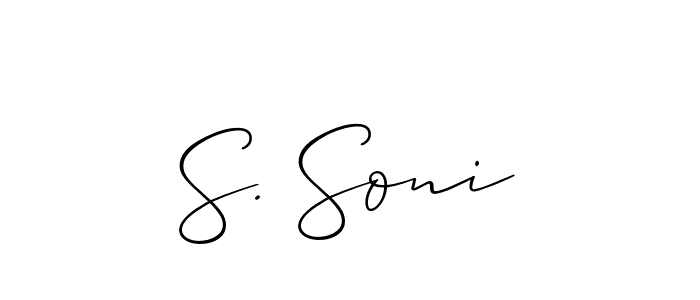 How to make S. Soni name signature. Use Allison_Script style for creating short signs online. This is the latest handwritten sign. S. Soni signature style 2 images and pictures png