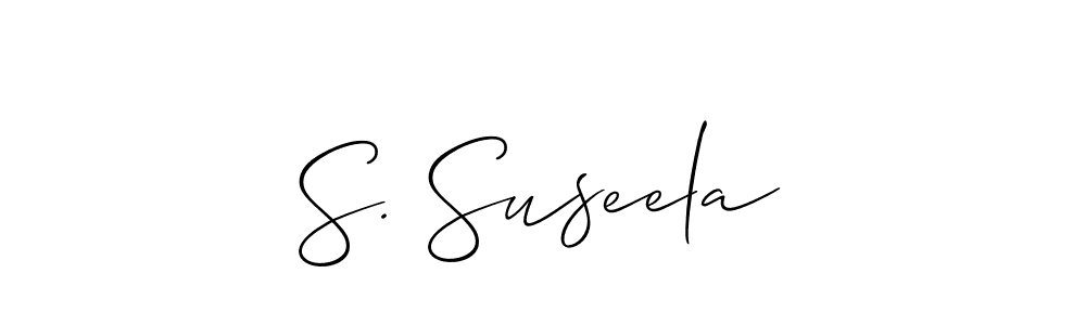 if you are searching for the best signature style for your name S. Suseela. so please give up your signature search. here we have designed multiple signature styles  using Allison_Script. S. Suseela signature style 2 images and pictures png