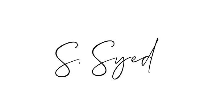 Use a signature maker to create a handwritten signature online. With this signature software, you can design (Allison_Script) your own signature for name S. Syed. S. Syed signature style 2 images and pictures png