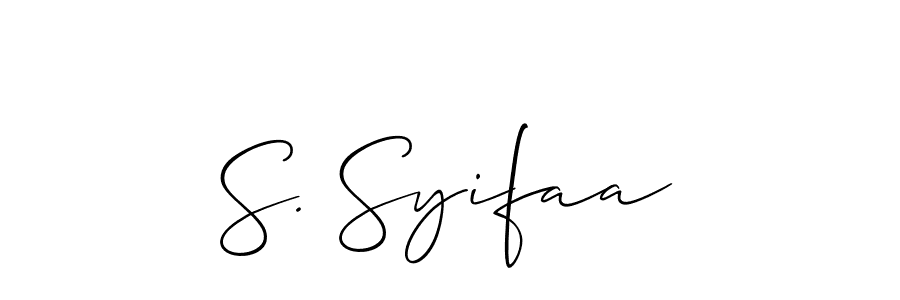 How to make S. Syifaa signature? Allison_Script is a professional autograph style. Create handwritten signature for S. Syifaa name. S. Syifaa signature style 2 images and pictures png