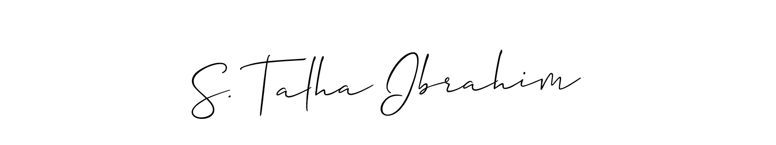 Allison_Script is a professional signature style that is perfect for those who want to add a touch of class to their signature. It is also a great choice for those who want to make their signature more unique. Get S. Talha Ibrahim name to fancy signature for free. S. Talha Ibrahim signature style 2 images and pictures png
