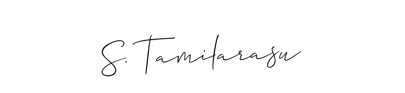 if you are searching for the best signature style for your name S. Tamilarasu. so please give up your signature search. here we have designed multiple signature styles  using Allison_Script. S. Tamilarasu signature style 2 images and pictures png