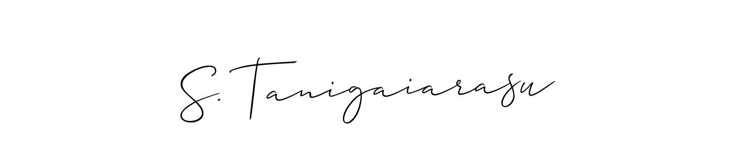 Also You can easily find your signature by using the search form. We will create S. Tanigaiarasu name handwritten signature images for you free of cost using Allison_Script sign style. S. Tanigaiarasu signature style 2 images and pictures png