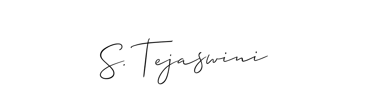 Also You can easily find your signature by using the search form. We will create S. Tejaswini name handwritten signature images for you free of cost using Allison_Script sign style. S. Tejaswini signature style 2 images and pictures png