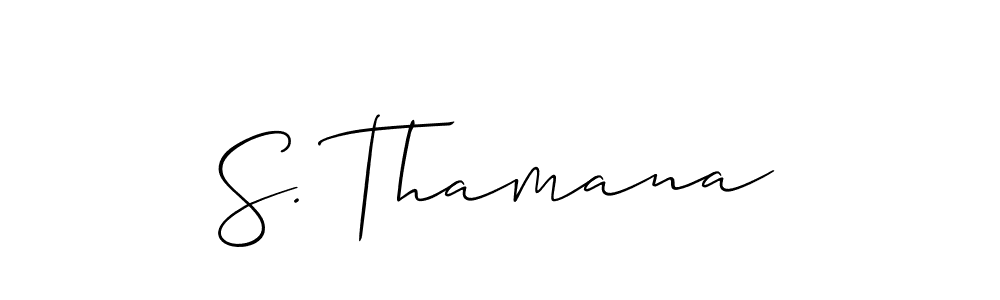 Design your own signature with our free online signature maker. With this signature software, you can create a handwritten (Allison_Script) signature for name S. Thamana. S. Thamana signature style 2 images and pictures png