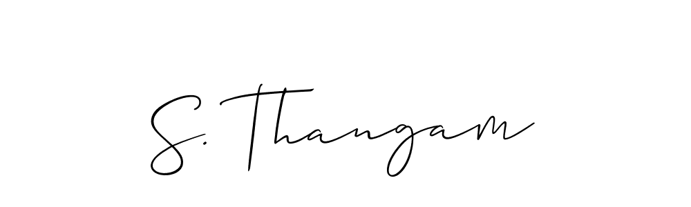 Make a beautiful signature design for name S. Thangam. With this signature (Allison_Script) style, you can create a handwritten signature for free. S. Thangam signature style 2 images and pictures png