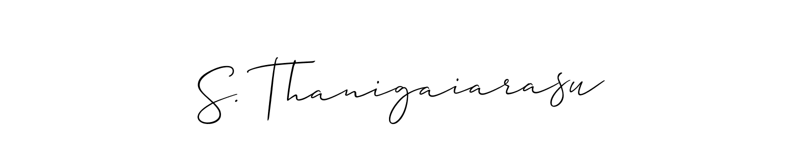 Use a signature maker to create a handwritten signature online. With this signature software, you can design (Allison_Script) your own signature for name S. Thanigaiarasu. S. Thanigaiarasu signature style 2 images and pictures png