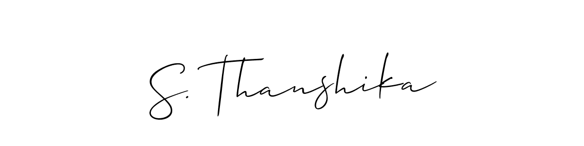 Make a beautiful signature design for name S. Thanshika. With this signature (Allison_Script) style, you can create a handwritten signature for free. S. Thanshika signature style 2 images and pictures png