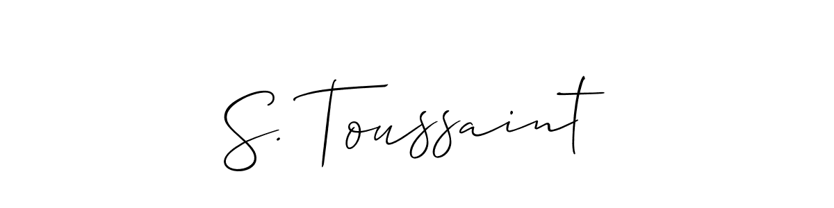 It looks lik you need a new signature style for name S. Toussaint. Design unique handwritten (Allison_Script) signature with our free signature maker in just a few clicks. S. Toussaint signature style 2 images and pictures png