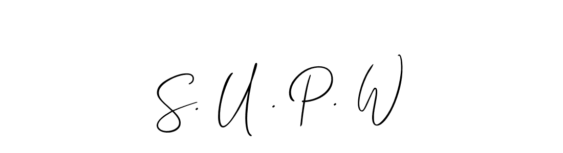 You should practise on your own different ways (Allison_Script) to write your name (S. U . P. W) in signature. don't let someone else do it for you. S. U . P. W signature style 2 images and pictures png