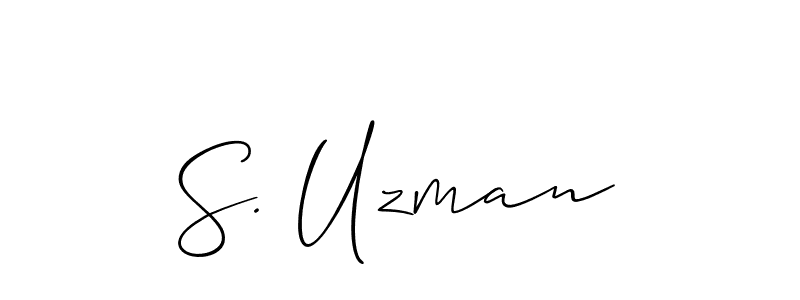 It looks lik you need a new signature style for name S. Uzman. Design unique handwritten (Allison_Script) signature with our free signature maker in just a few clicks. S. Uzman signature style 2 images and pictures png