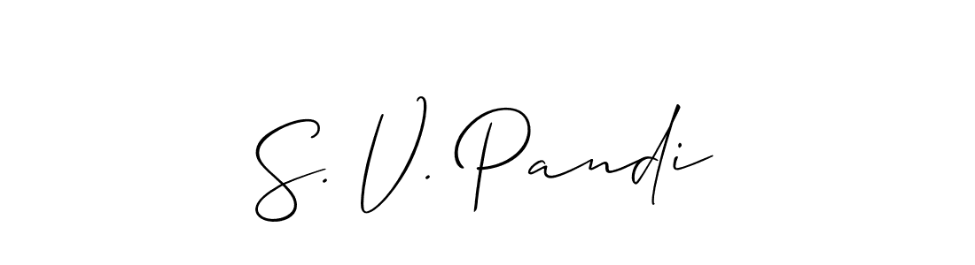 Also we have S. V. Pandi name is the best signature style. Create professional handwritten signature collection using Allison_Script autograph style. S. V. Pandi signature style 2 images and pictures png