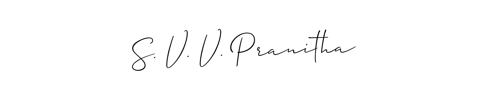 Design your own signature with our free online signature maker. With this signature software, you can create a handwritten (Allison_Script) signature for name S. V. V. Pranitha. S. V. V. Pranitha signature style 2 images and pictures png