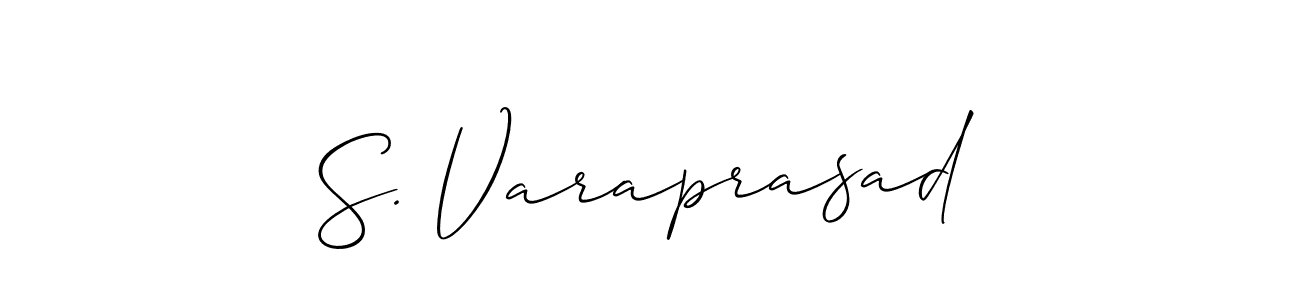 The best way (Allison_Script) to make a short signature is to pick only two or three words in your name. The name S. Varaprasad include a total of six letters. For converting this name. S. Varaprasad signature style 2 images and pictures png