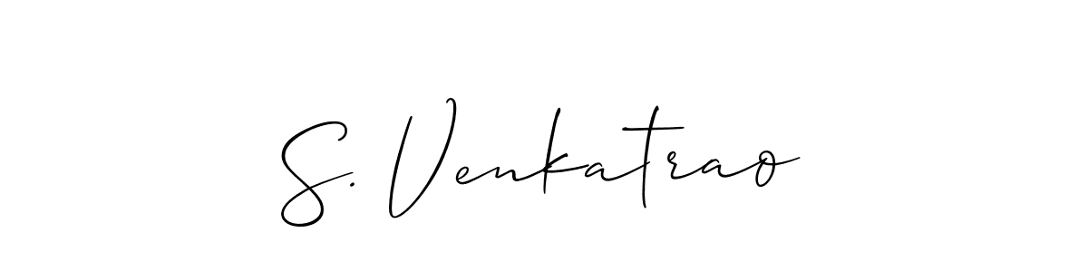 Use a signature maker to create a handwritten signature online. With this signature software, you can design (Allison_Script) your own signature for name S. Venkatrao. S. Venkatrao signature style 2 images and pictures png