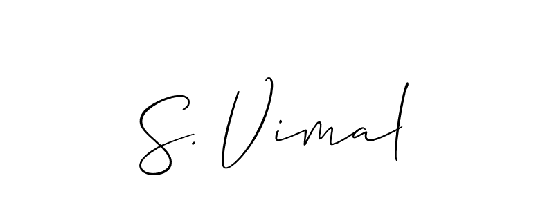 Also You can easily find your signature by using the search form. We will create S. Vimal name handwritten signature images for you free of cost using Allison_Script sign style. S. Vimal signature style 2 images and pictures png