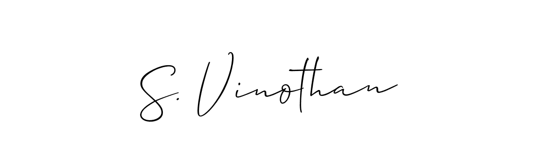 Use a signature maker to create a handwritten signature online. With this signature software, you can design (Allison_Script) your own signature for name S. Vinothan. S. Vinothan signature style 2 images and pictures png