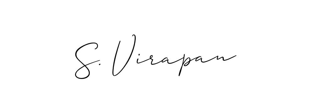 Use a signature maker to create a handwritten signature online. With this signature software, you can design (Allison_Script) your own signature for name S. Virapan. S. Virapan signature style 2 images and pictures png