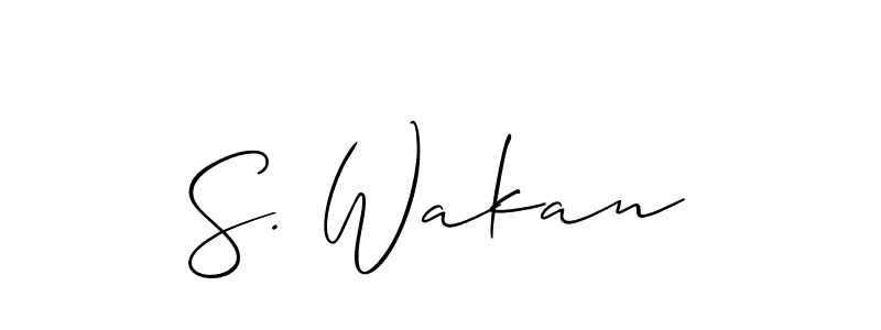 Use a signature maker to create a handwritten signature online. With this signature software, you can design (Allison_Script) your own signature for name S. Wakan. S. Wakan signature style 2 images and pictures png