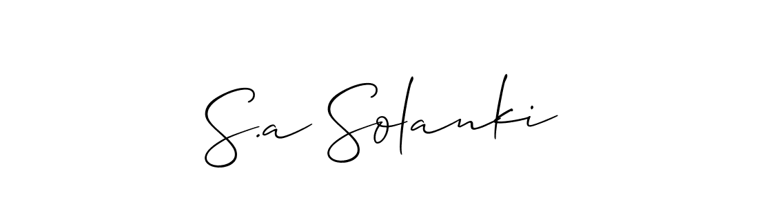 How to make S.a Solanki signature? Allison_Script is a professional autograph style. Create handwritten signature for S.a Solanki name. S.a Solanki signature style 2 images and pictures png