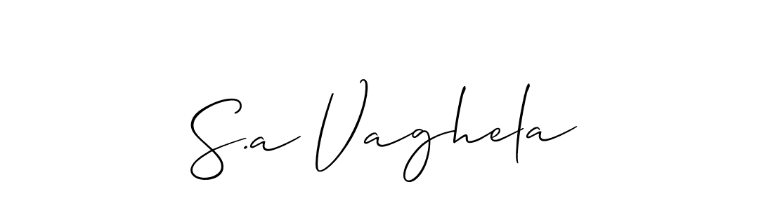 Make a beautiful signature design for name S.a Vaghela. With this signature (Allison_Script) style, you can create a handwritten signature for free. S.a Vaghela signature style 2 images and pictures png