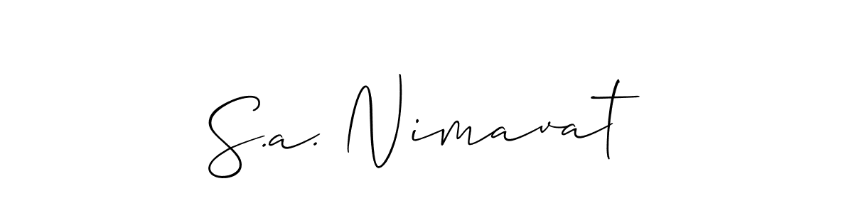 Use a signature maker to create a handwritten signature online. With this signature software, you can design (Allison_Script) your own signature for name S.a. Nimavat. S.a. Nimavat signature style 2 images and pictures png