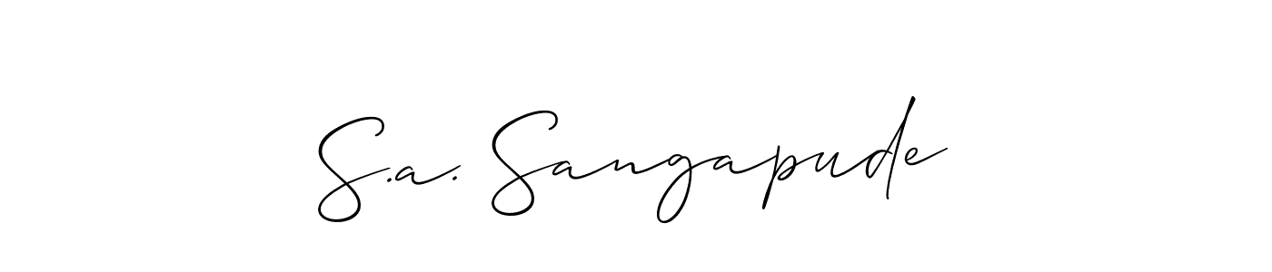 How to Draw S.a. Sangapude signature style? Allison_Script is a latest design signature styles for name S.a. Sangapude. S.a. Sangapude signature style 2 images and pictures png