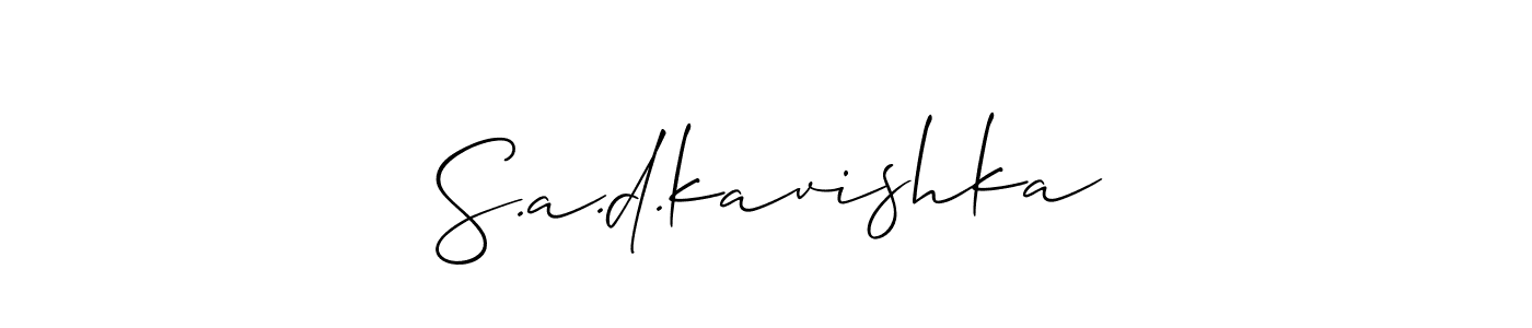 It looks lik you need a new signature style for name S.a.d.kavishka. Design unique handwritten (Allison_Script) signature with our free signature maker in just a few clicks. S.a.d.kavishka signature style 2 images and pictures png