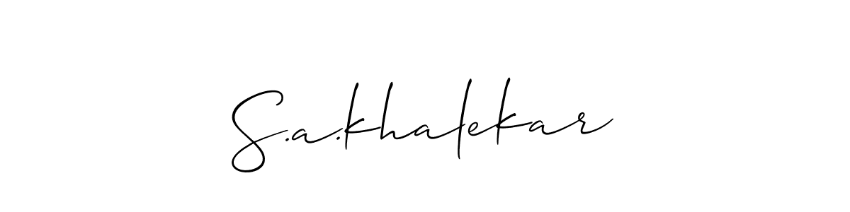 Allison_Script is a professional signature style that is perfect for those who want to add a touch of class to their signature. It is also a great choice for those who want to make their signature more unique. Get S.a.khalekar name to fancy signature for free. S.a.khalekar signature style 2 images and pictures png