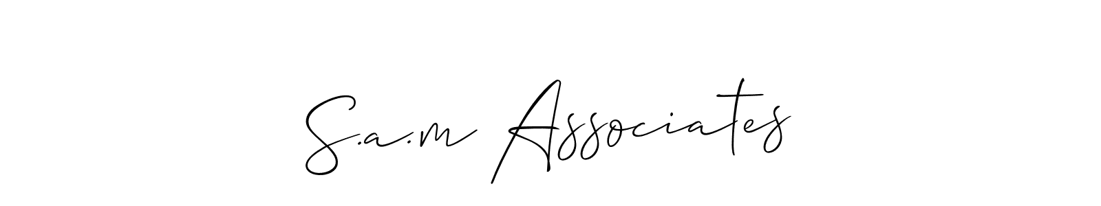 The best way (Allison_Script) to make a short signature is to pick only two or three words in your name. The name S.a.m Associates include a total of six letters. For converting this name. S.a.m Associates signature style 2 images and pictures png