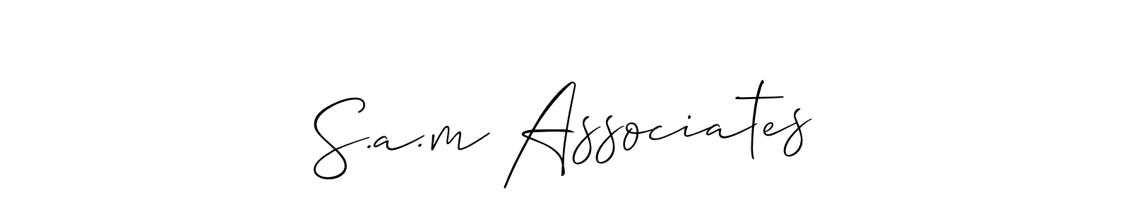 This is the best signature style for the S.a.m Associates name. Also you like these signature font (Allison_Script). Mix name signature. S.a.m Associates signature style 2 images and pictures png