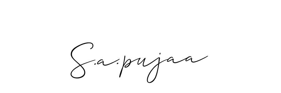 It looks lik you need a new signature style for name S.a.pujaa. Design unique handwritten (Allison_Script) signature with our free signature maker in just a few clicks. S.a.pujaa signature style 2 images and pictures png